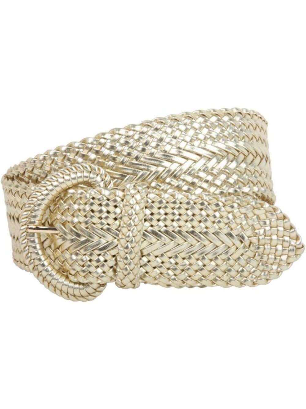 Handmade 2-Inch Wide Soft Metallic Woven Braided Round Belt - Stylish Accessory